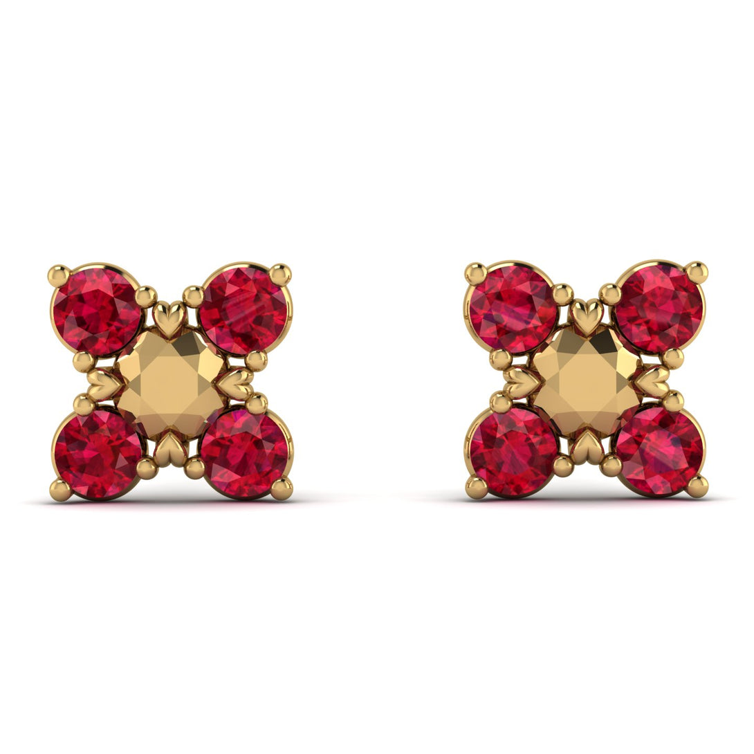 GeometricRuby Earrings Golden Diamond - Jayda No. 10