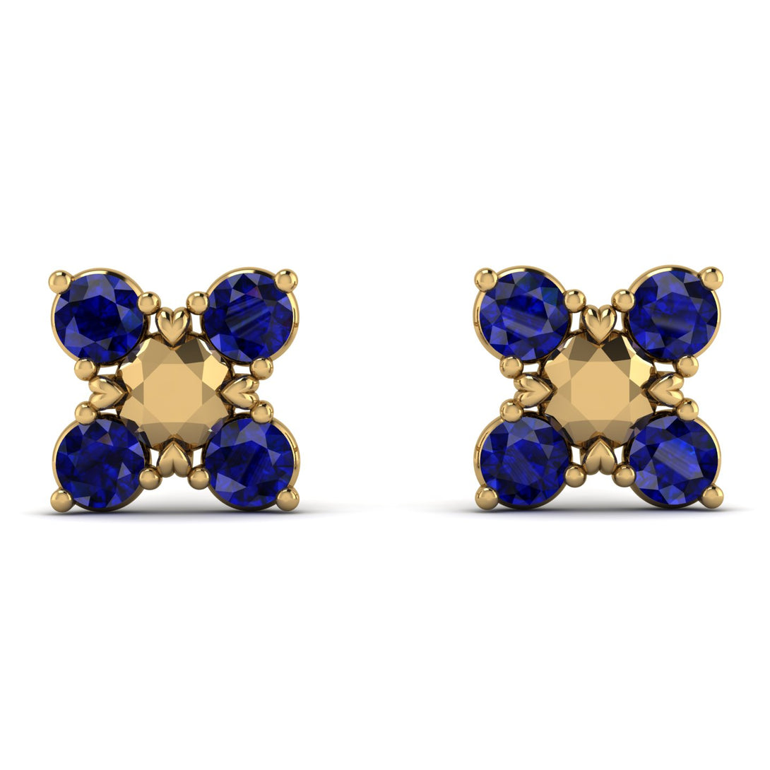 GeometricSapphire Earrings Golden Diamond - Jayda No. 13