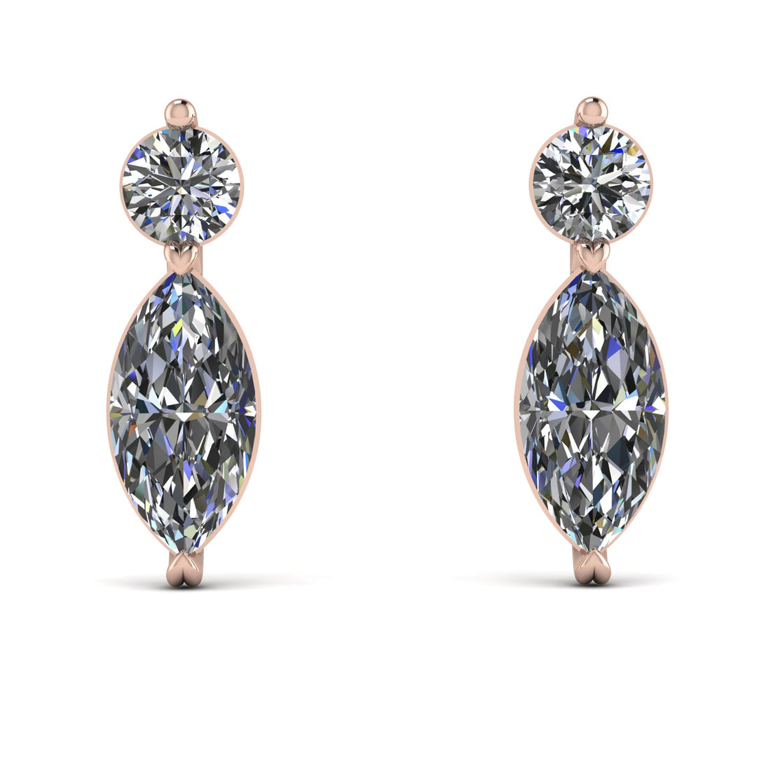 Hanging Marquise Diamond Earrings - Lacey No. 2