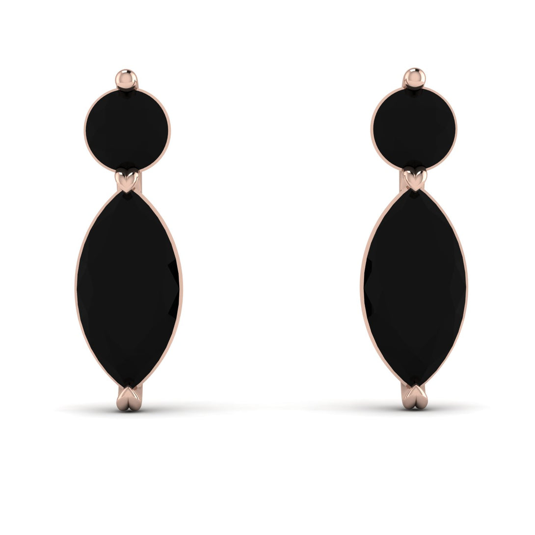 Hanging Marquise Black Diamond Earrings - Lacey No. 8