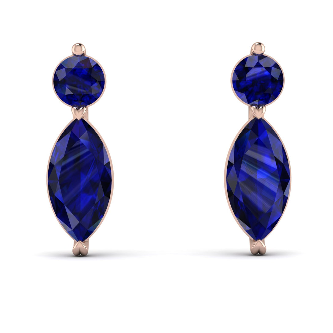 Hanging Marquise Sapphire Earrings - Lacey No. 14