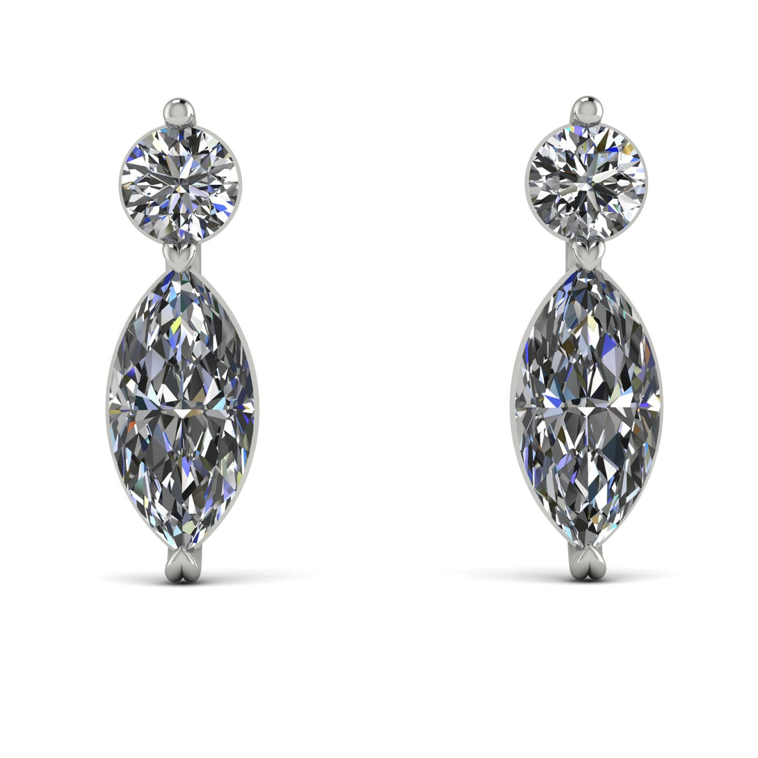 Hanging Marquise Diamond Earrings - Lacey No. 3