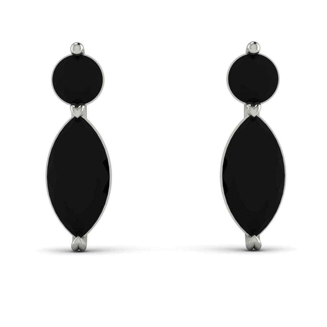 Hanging Marquise Black Diamond Earrings - Lacey No. 9