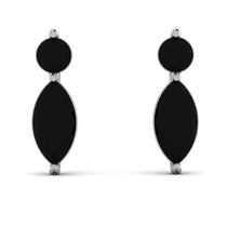 Hanging Marquise Black Diamond Earrings - Lacey No. 9 image 1