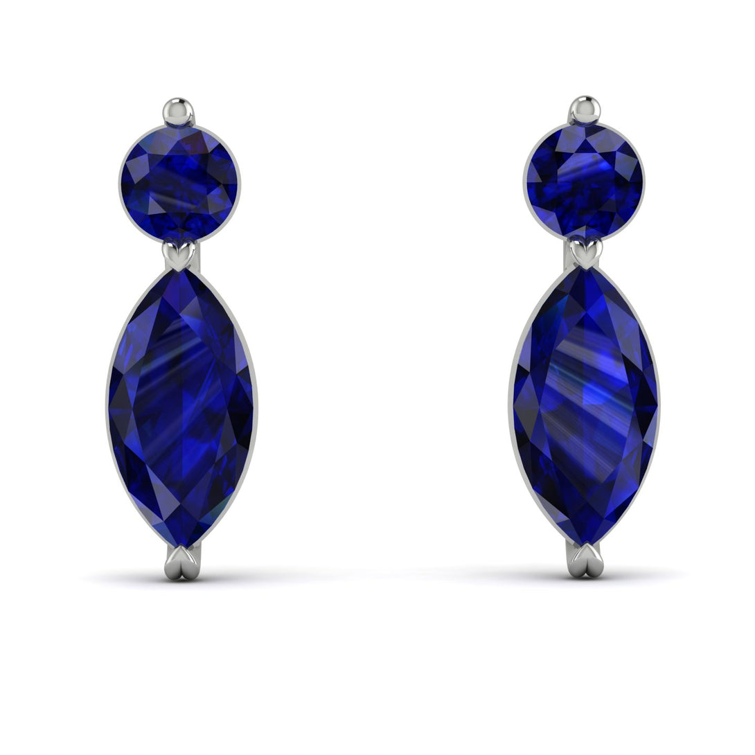 Hanging Marquise Sapphire Earrings - Lacey No. 15