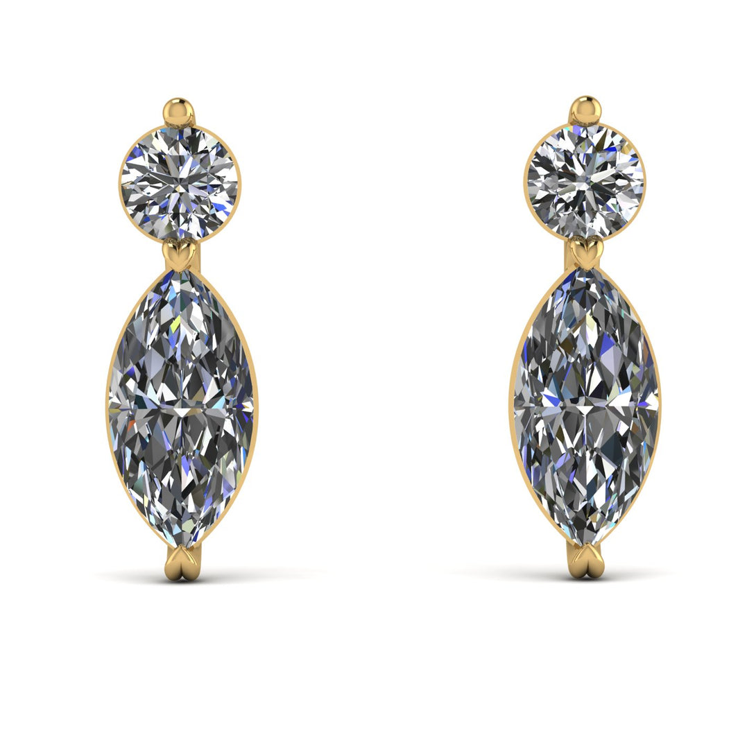 Hanging Marquise Diamond Earrings - Lacey No. 1