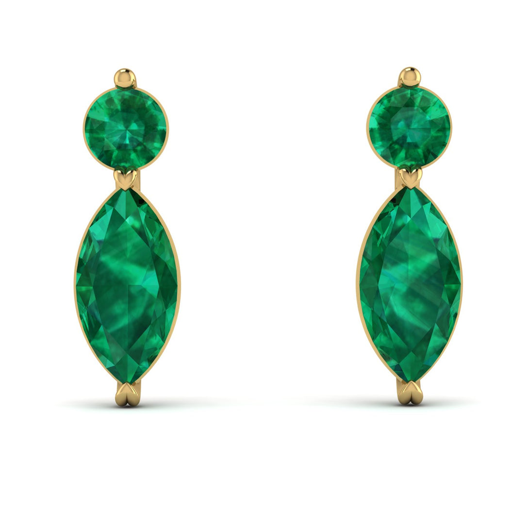Hanging Marquise Emerald Earrings - Lacey No. 4
