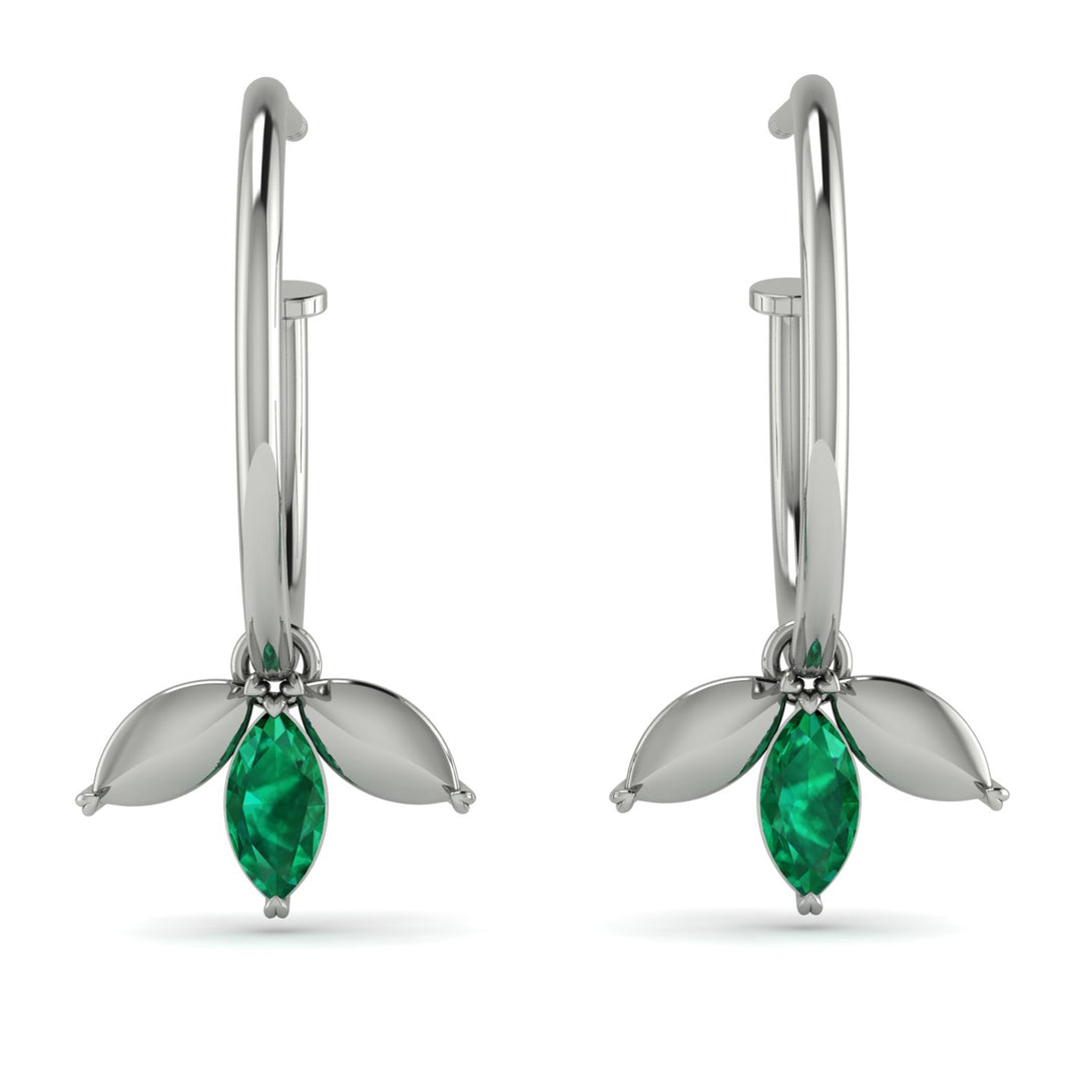 Leaves Emerald Earrings - Anika No. 6