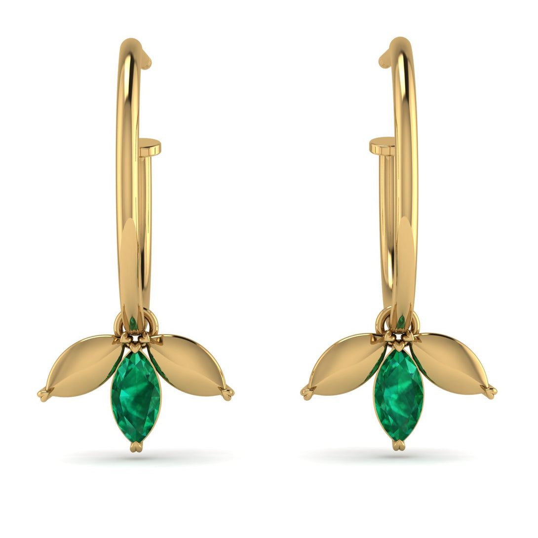 Leaves Emerald Earrings - Anika No. 4