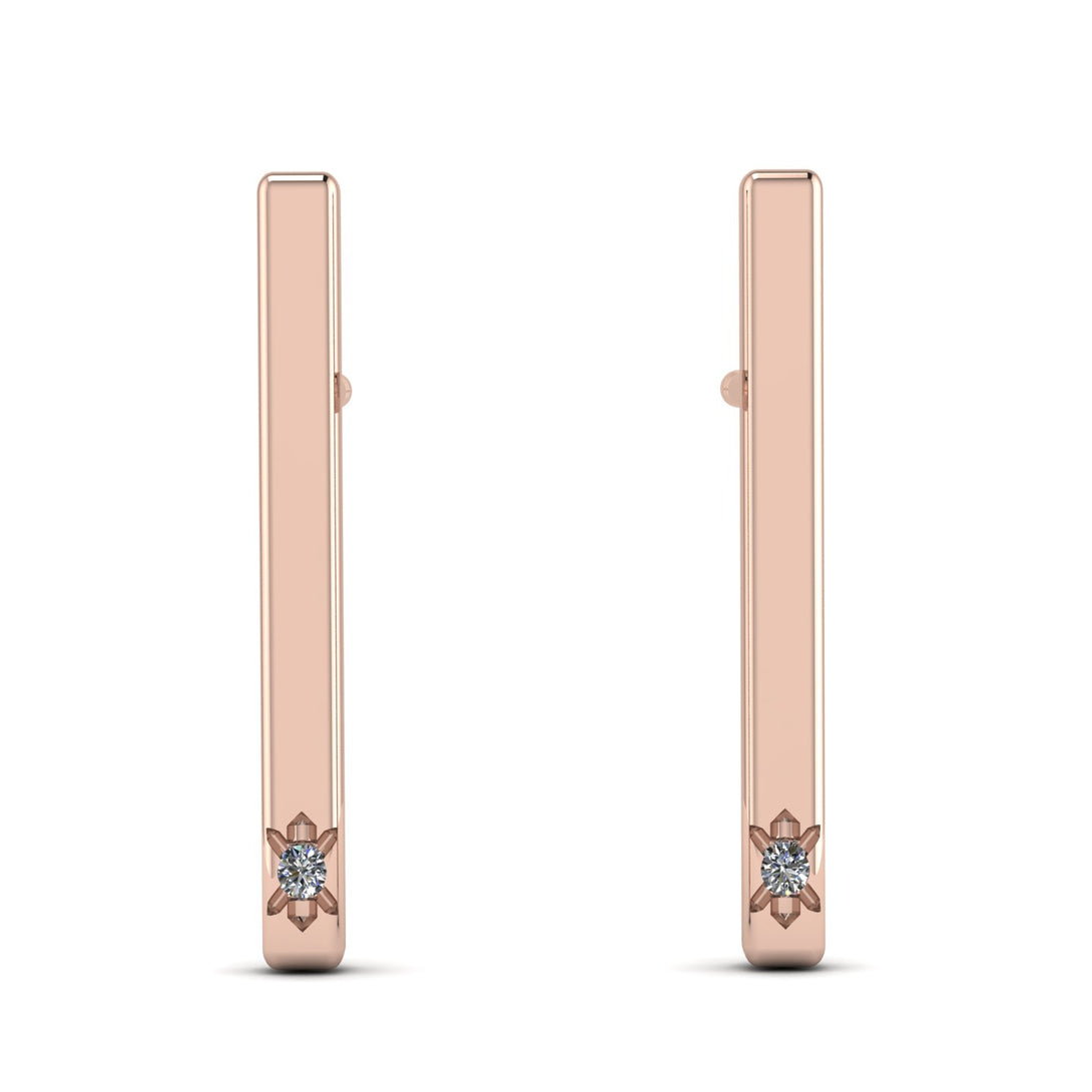 Stick Diamond Stud Earrings - Remy No. 2