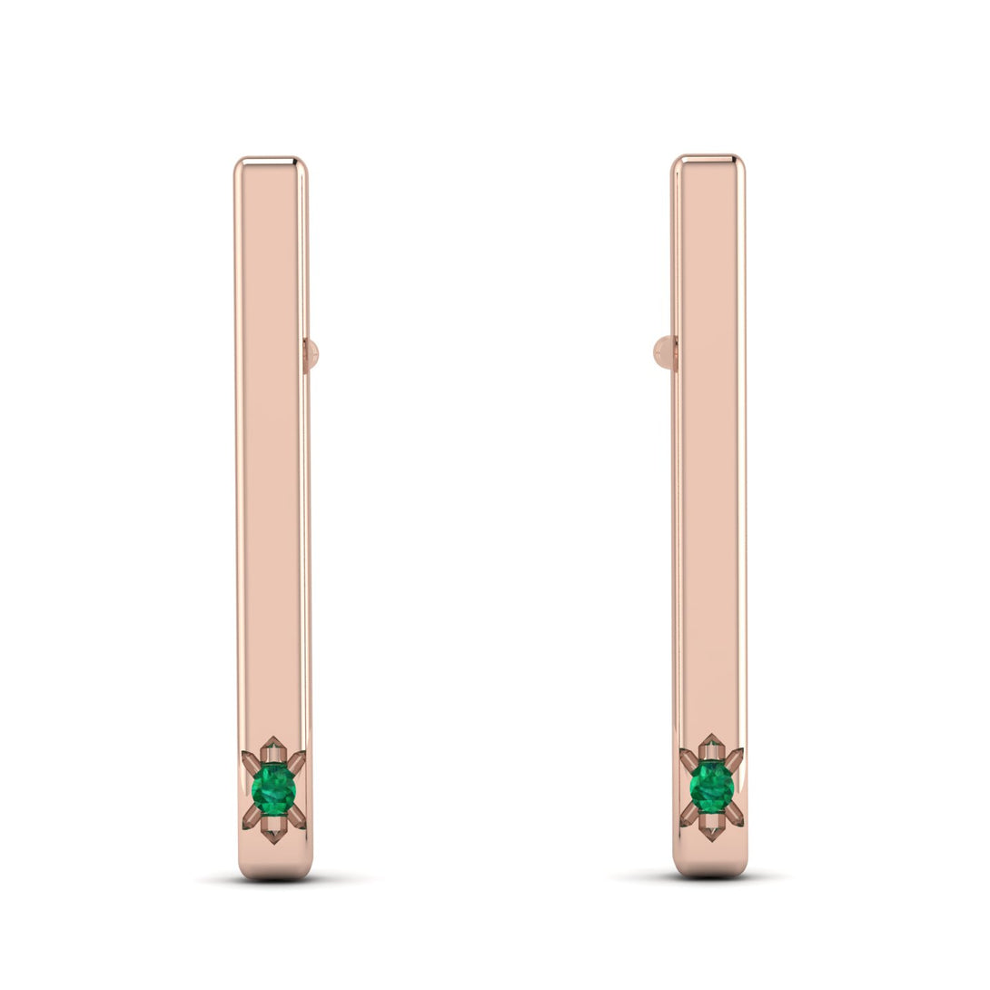 Stick Emerald Stud Earrings - Remy No. 5