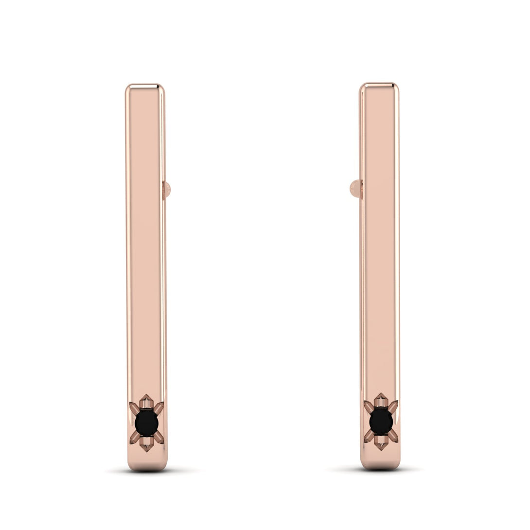 Stick Black Diamond Stud Earrings - Remy No. 8