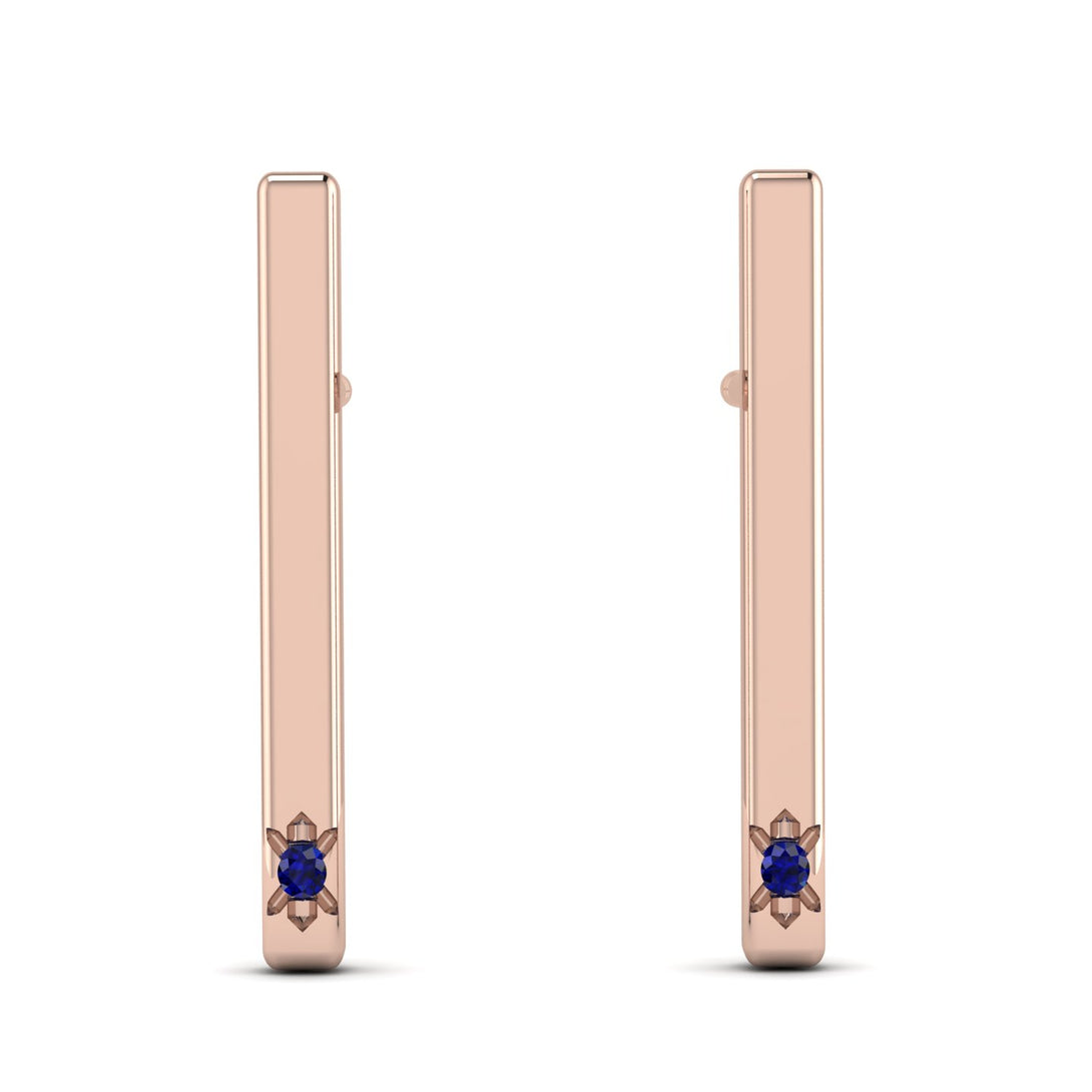 Stick Sapphire Stud Earrings - Remy No. 14