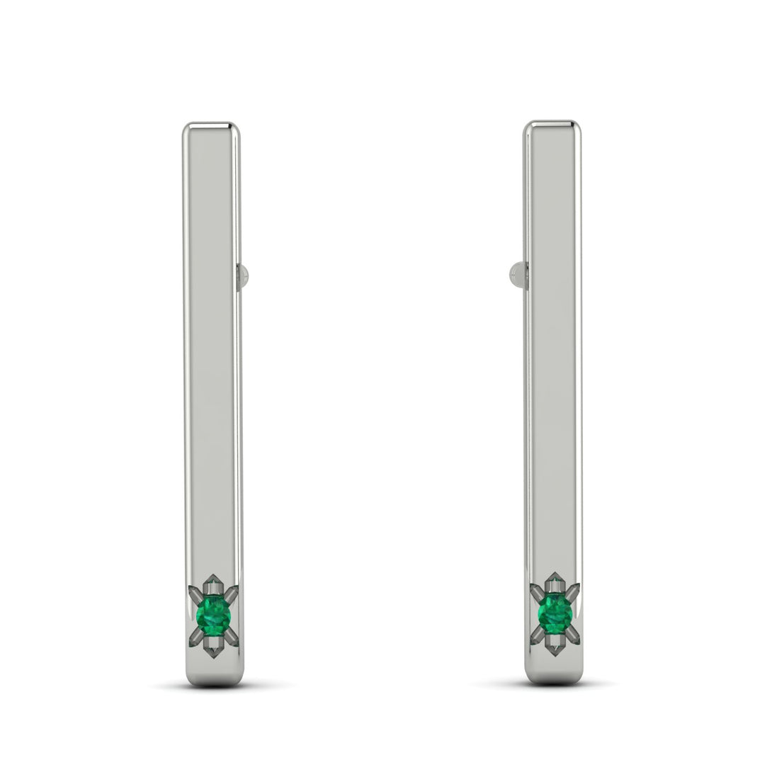 Stick Emerald Stud Earrings - Remy No. 6