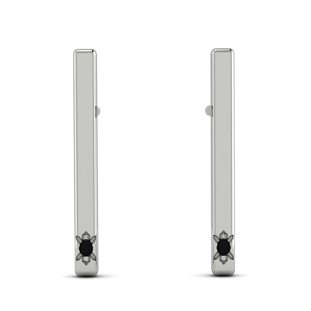 Stick Black Diamond Stud Earrings - Remy No. 9