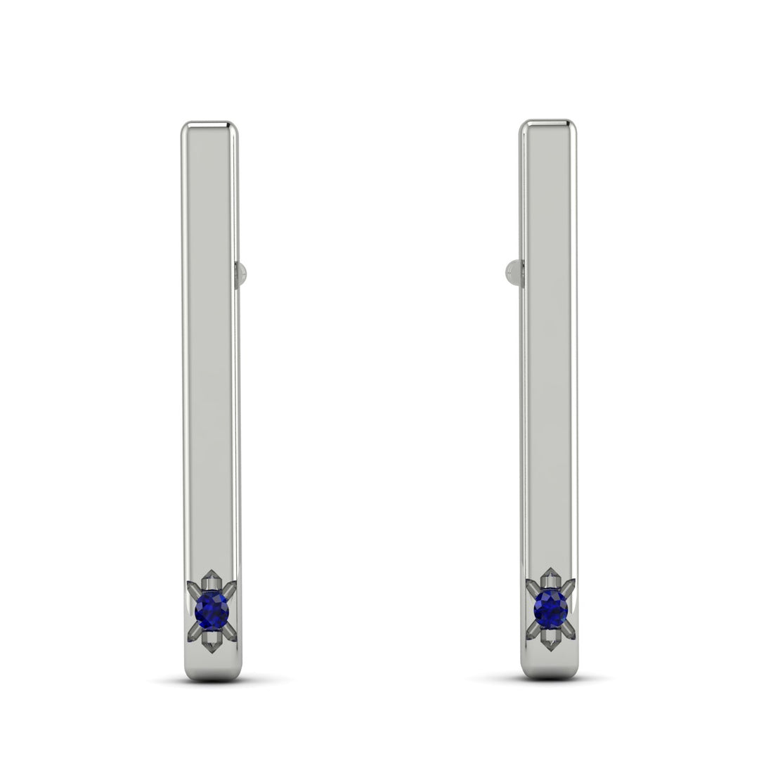 Stick Sapphire Stud Earrings - Remy No. 15