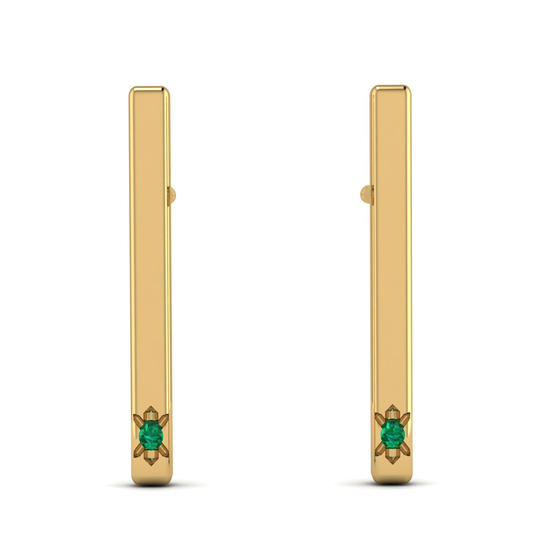 Stick Emerald Stud Earrings - Remy No. 4