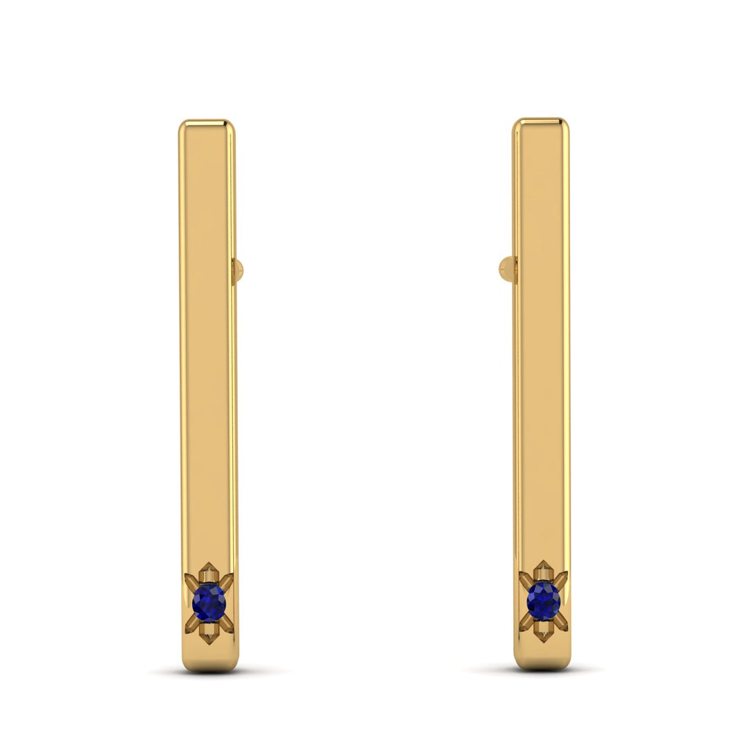 Stick Sapphire Stud Earrings - Remy No. 13