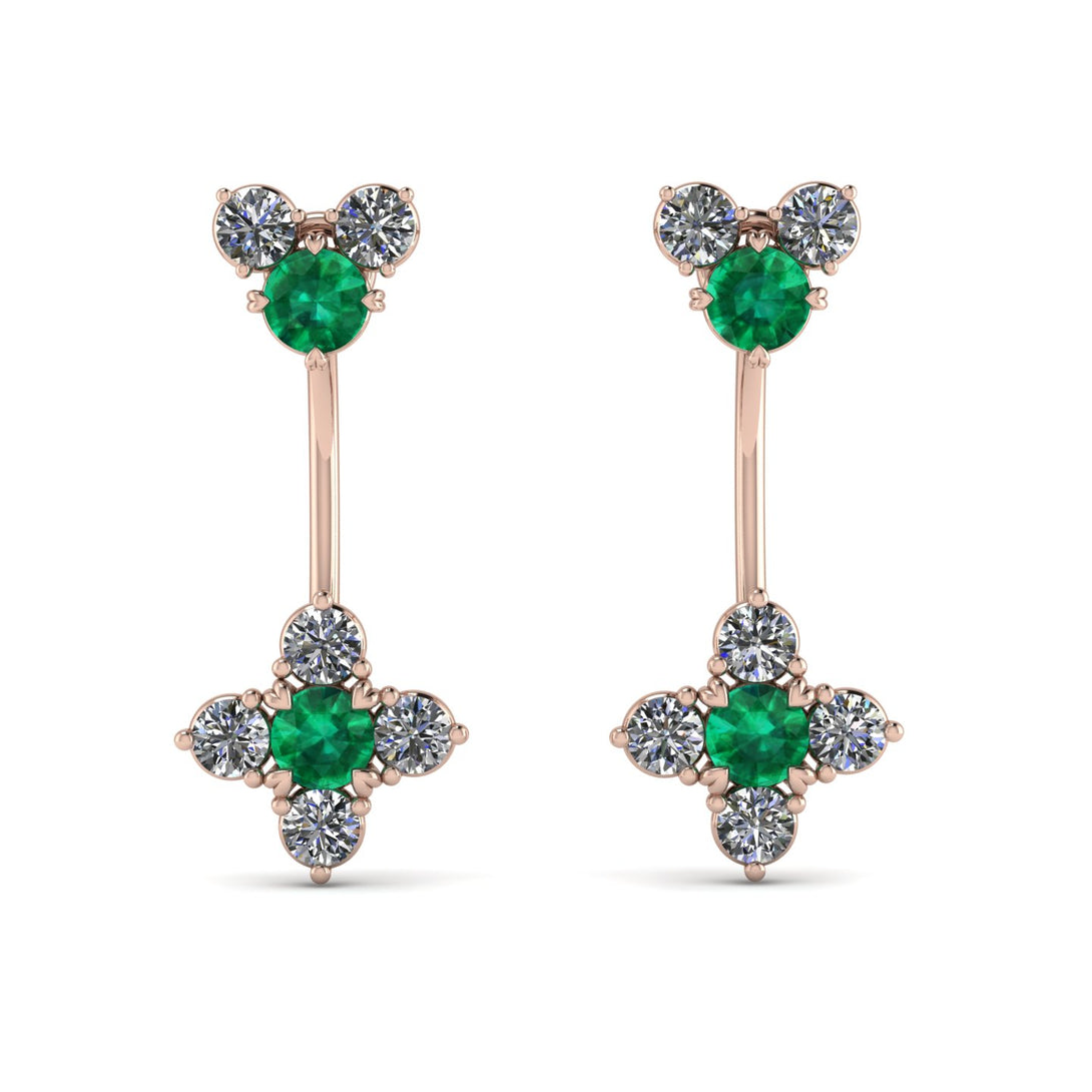 Hanging Emerald Compass Earrings - Brittany No. 5