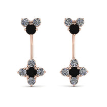 Hanging Black Diamond Compass Earrings - Brittany No. 8 image 1