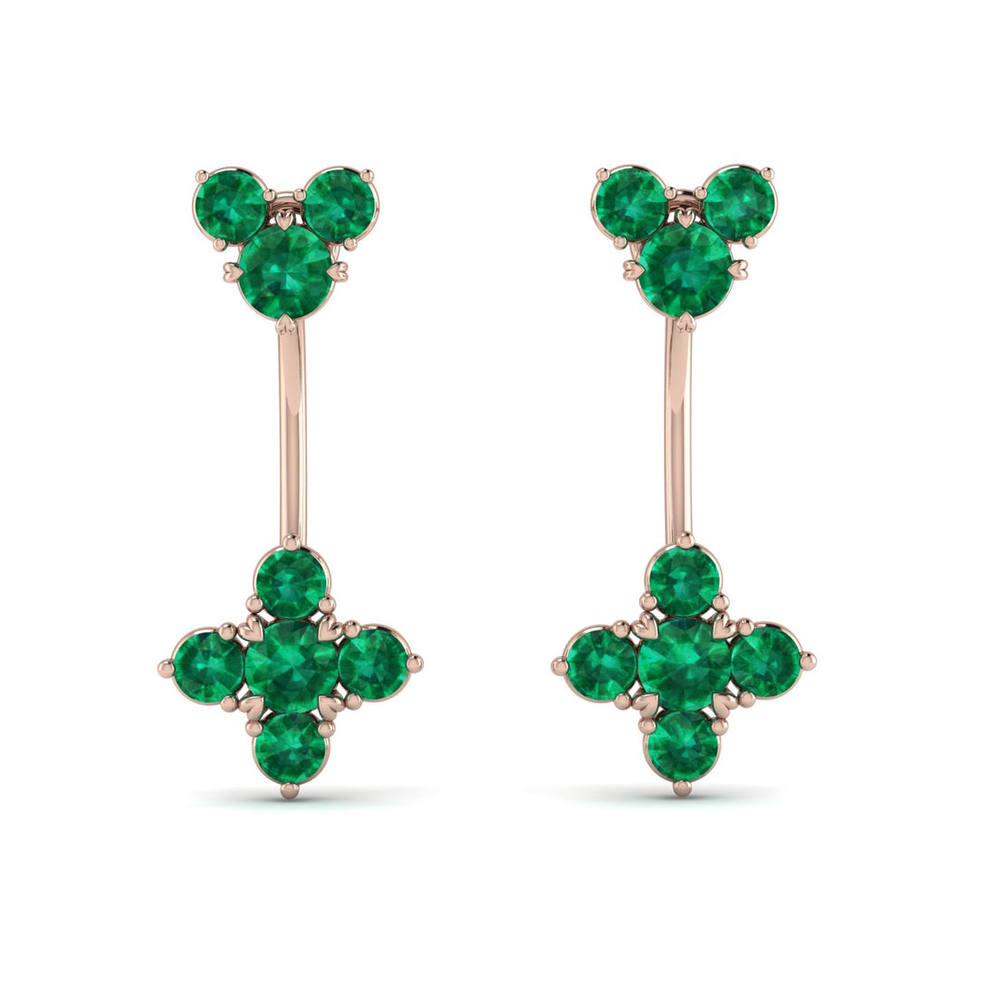 Hanging Emerald Compass Earrings - Brittany No. 20