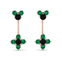 Hanging Black Diamond Compass Earrings - Brittany No. 23 image 1