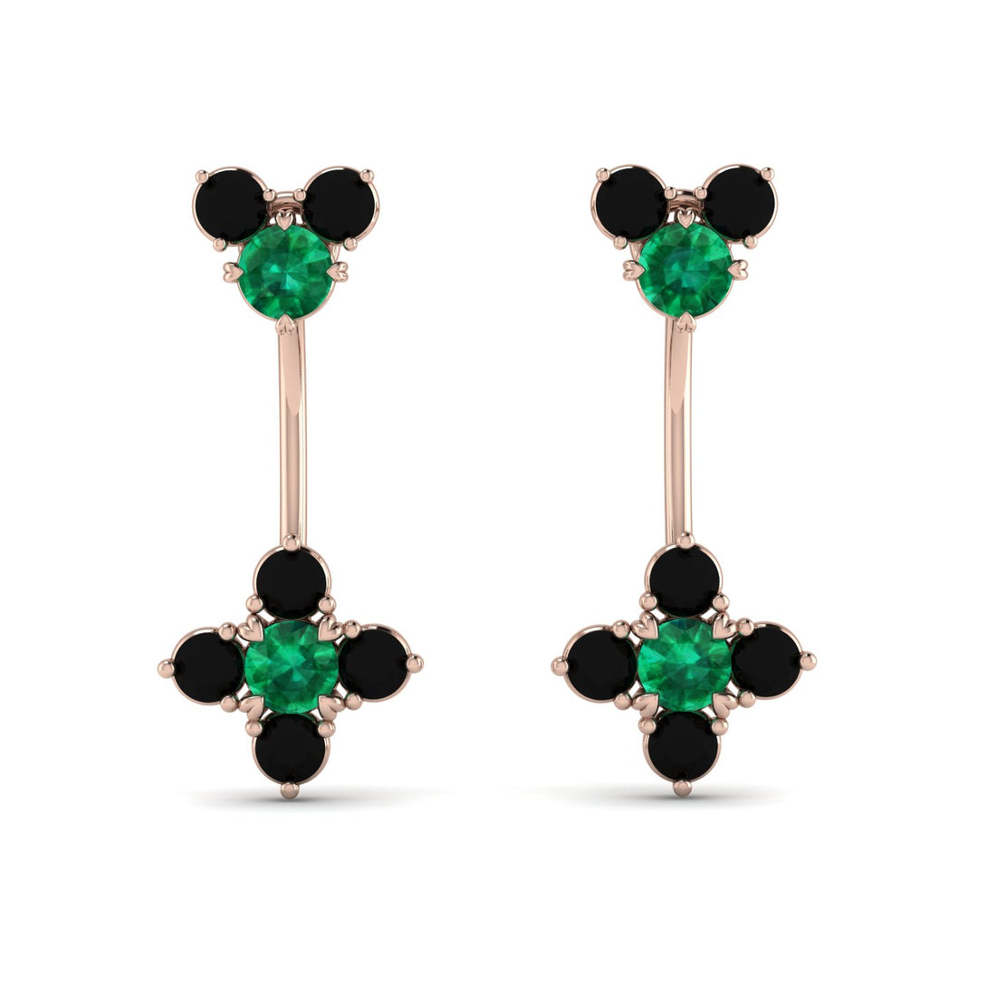 Hanging Emerald Compass Earrings - Brittany No. 35