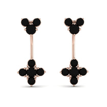 Hanging Black Diamond Compass Earrings - Brittany No. 38 image 1