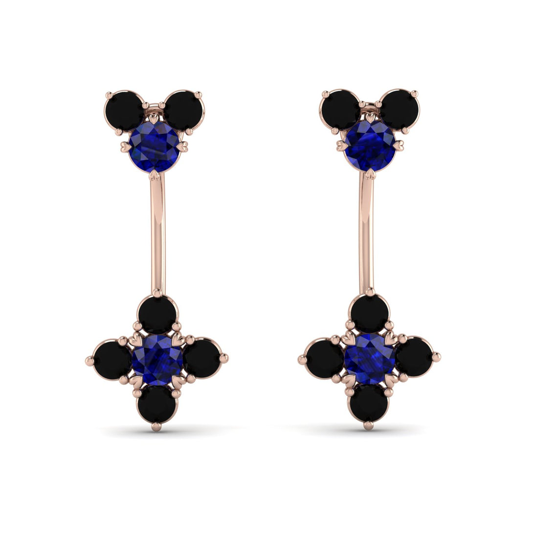 Hanging Sapphire Compass Earrings - Brittany No. 44