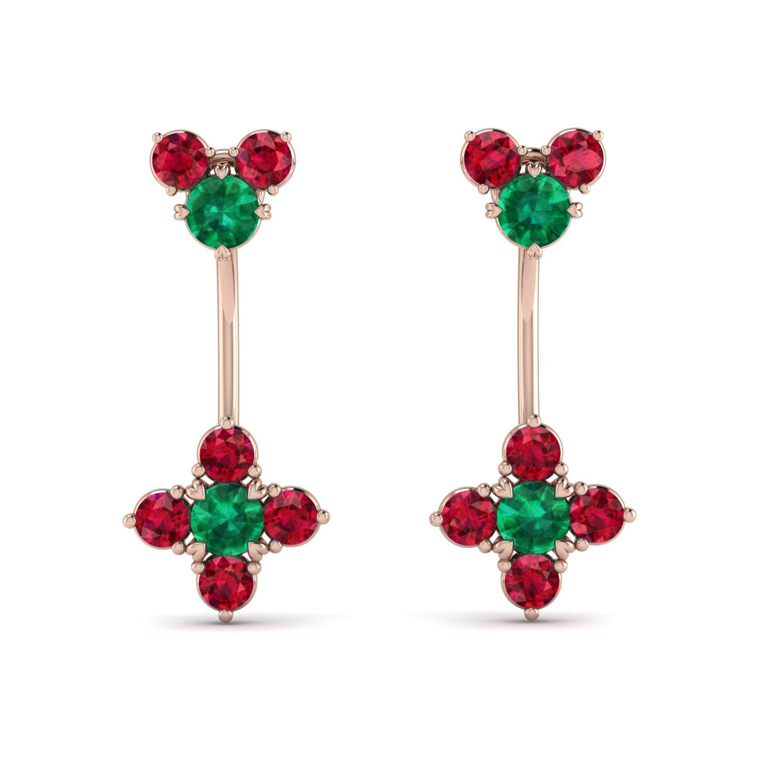 Hanging Emerald Compass Earrings - Brittany No. 50