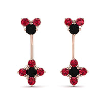 Hanging Black Diamond Compass Earrings - Brittany No. 53 image 1