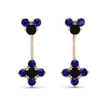 Hanging Black Diamond Compass Earrings - Brittany No. 68 image 1