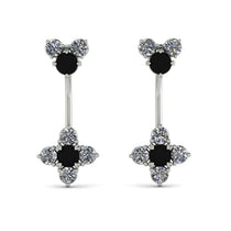 Hanging Black Diamond Compass Earrings - Brittany No. 9 image 1