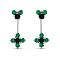 Hanging Black Diamond Compass Earrings - Brittany No. 24 image 1