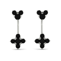 Hanging Black Diamond Compass Earrings - Brittany No. 39 image 1