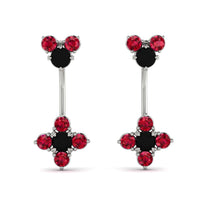 Hanging Black Diamond Compass Earrings - Brittany No. 54 image 1