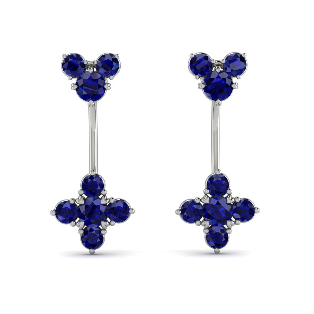 Hanging Sapphire Compass Earrings - Brittany No. 75