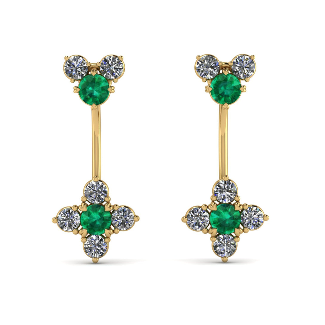 Hanging Emerald Compass Earrings - Brittany No. 4