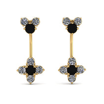 Hanging Black Diamond Compass Earrings - Brittany No. 7 image 1