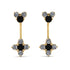 Hanging Black Diamond Compass Earrings - Brittany No. 7