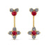 Hanging Ruby Compass Earrings - Brittany No. 10