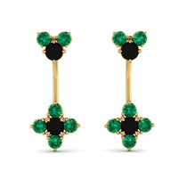 Hanging Black Diamond Compass Earrings - Brittany No. 22 image 1