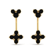 Hanging Black Diamond Compass Earrings - Brittany No. 37 image 1