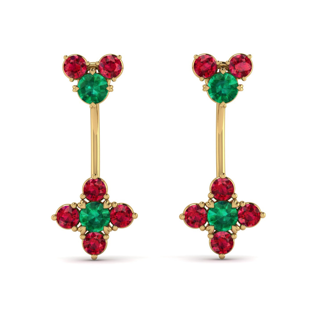 Hanging Emerald Compass Earrings - Brittany No. 49