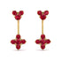 Hanging Ruby Compass Earrings - Brittany No. 55