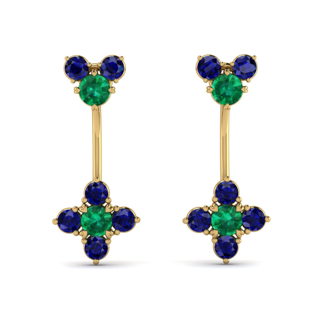 Hanging Emerald Compass Earrings - Brittany No. 64