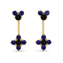 Hanging Black Diamond Compass Earrings - Brittany No. 67 image 1