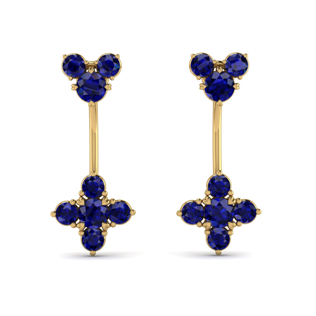 Hanging Sapphire Compass Earrings - Brittany No. 73