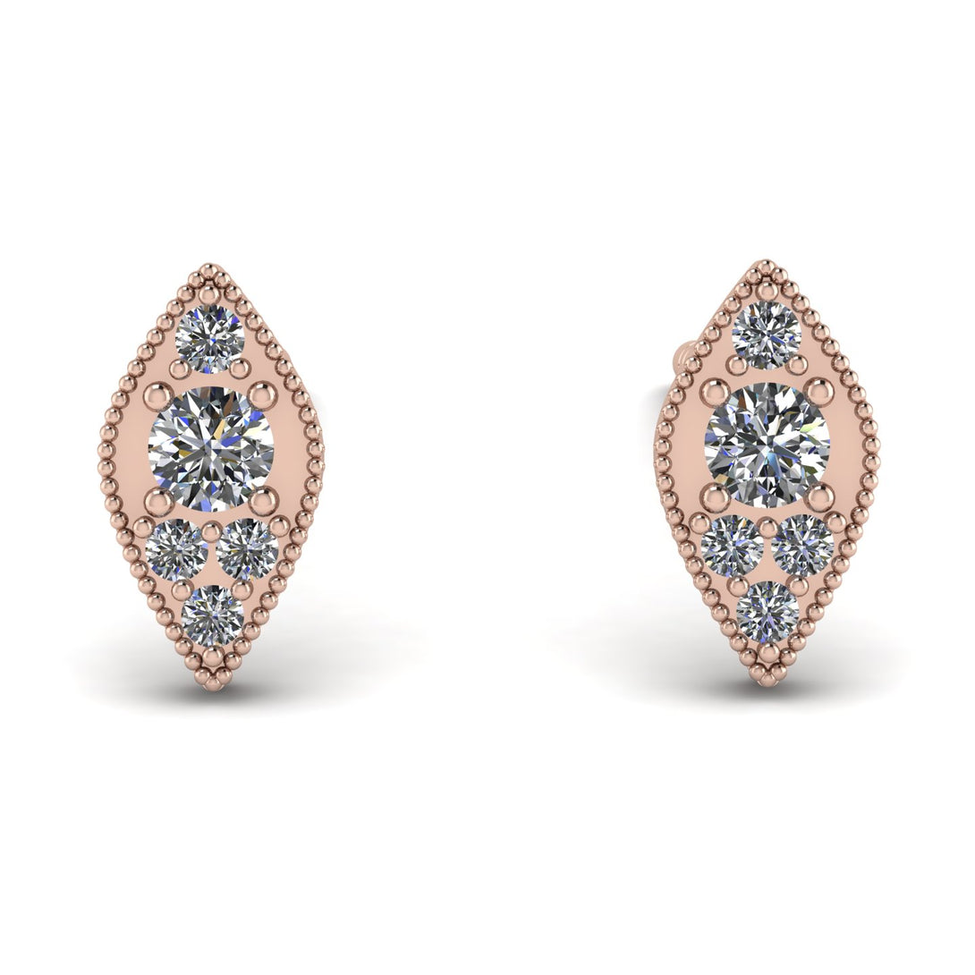 Milgrain Marquise Diamond Earrings - Faye No. 2