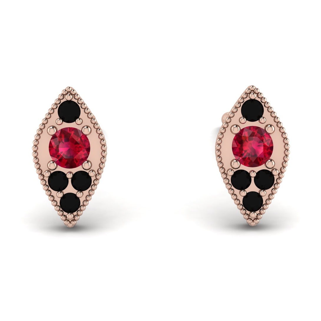 Milgrain Marquise Ruby Earrings - Faye No. 41